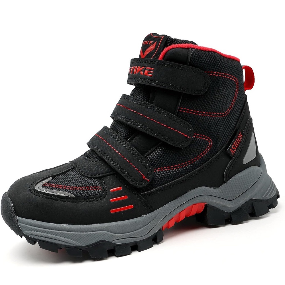 Kid’s Black and Red Hiking and Snow Boots